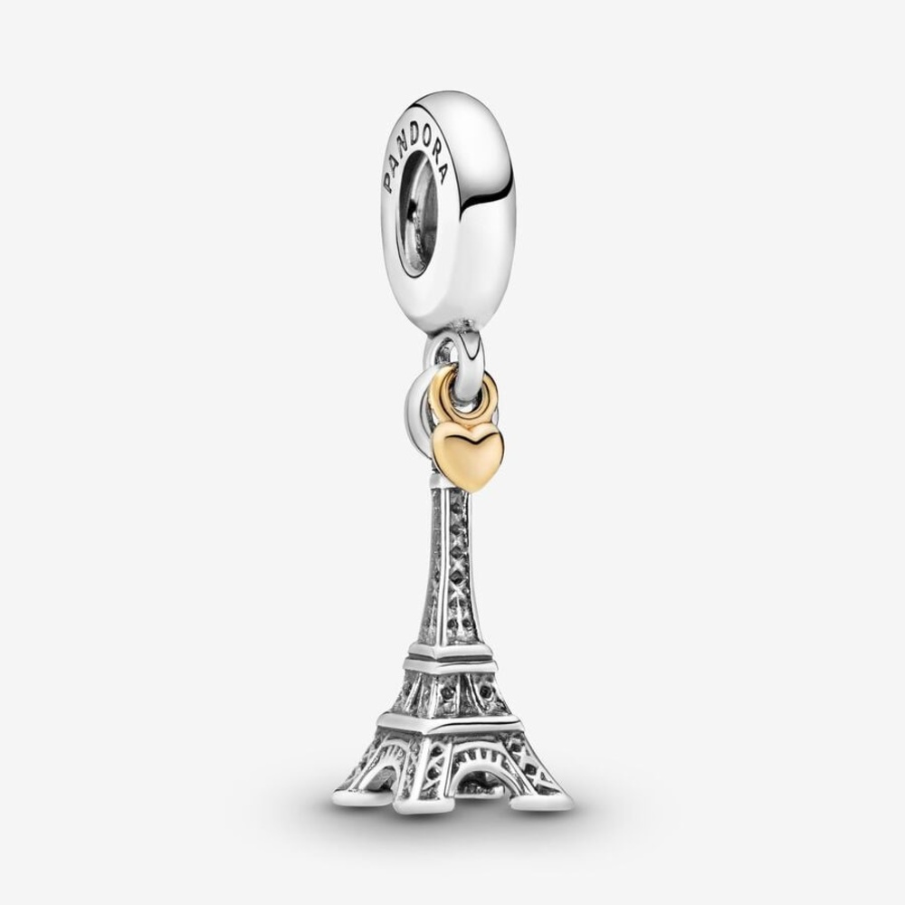 Pandora Eiffel Tower charm with gold heart